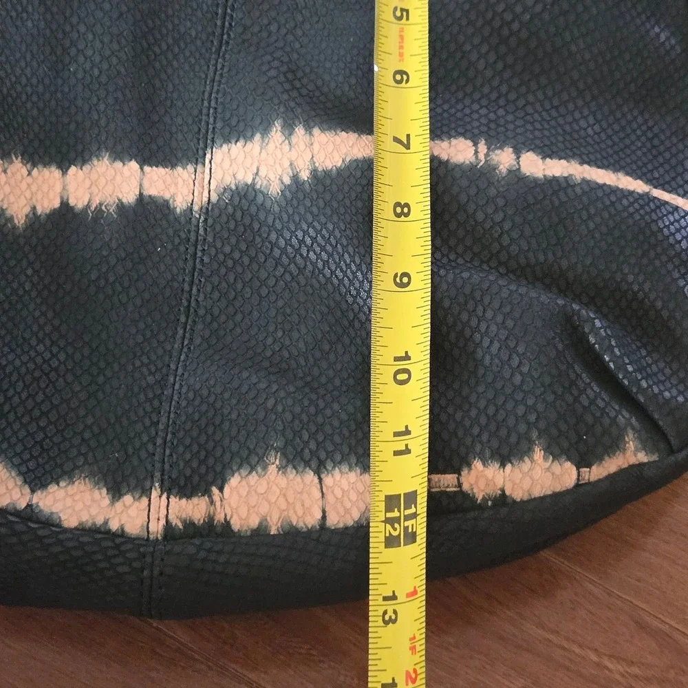 Banana Republic Teal Tie Dye Snakeskin Lamb Leather Hobo Crossbody Bag Boho